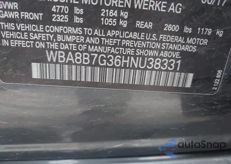 2017 BMW 340I xDrive из США, поврежденный, VIN WBA8B7G36HNU38331